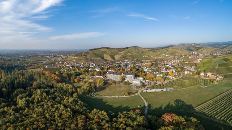 Panorama in Durbach mit der Staufenburg Klinik